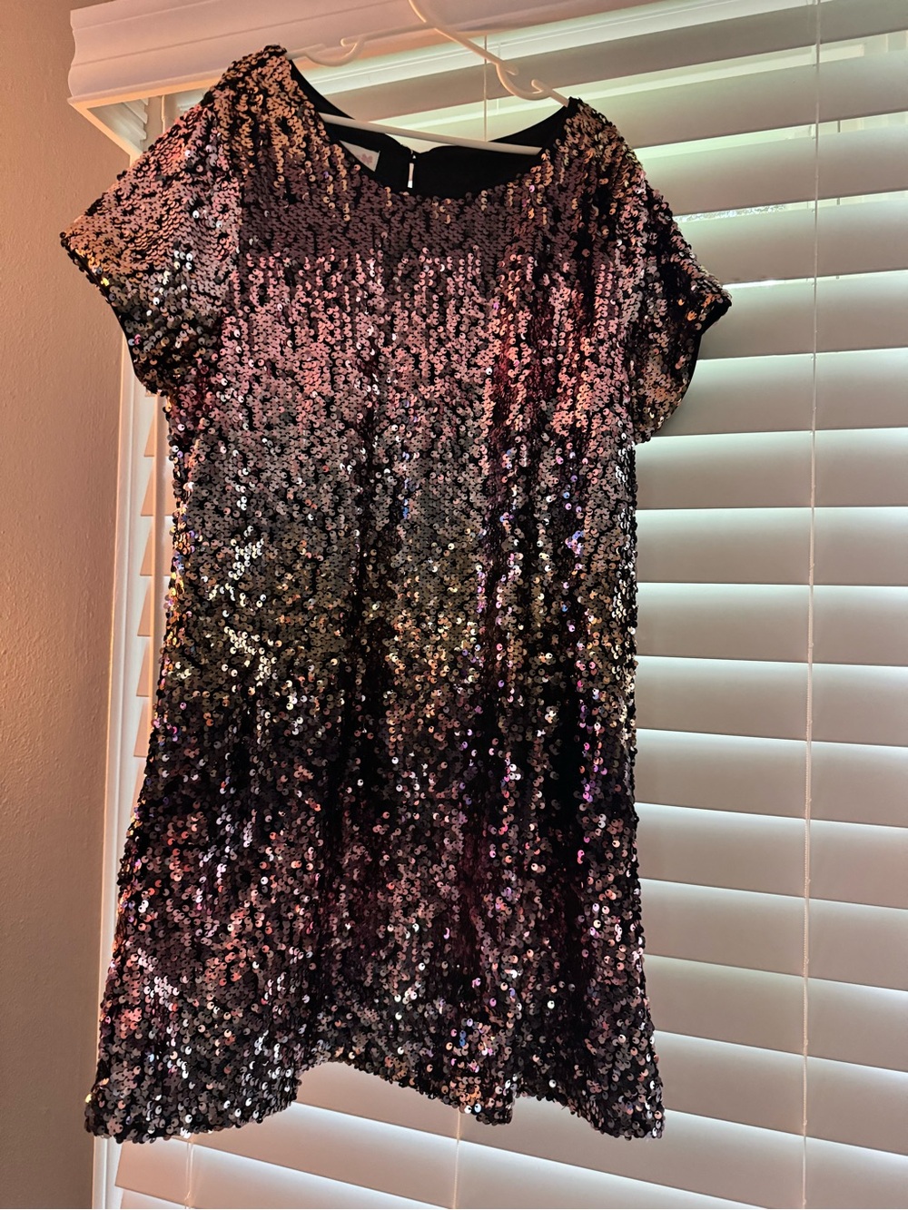 Bonnie Jean Sequin Dress - Black and Pink Gradient